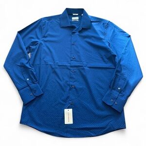 Lucky Brand Men’s NWT Blue Geometric Print Long Sleeve Button Up Shirt Large